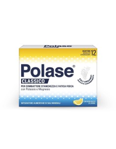 Polase Classico Magnesio e Potassio Integratore Alimentare Sali Minerali Gusto Limone 12 Bustine