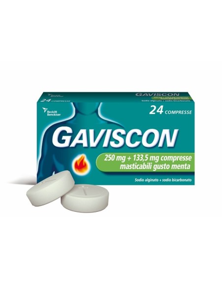 Gaviscon 250 mg + 133,5 mg Mentha Bruciore di Stomaco