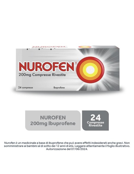 Nurofen 200 mg Analgesico Mal di Testa 24 Compresse