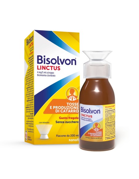 Bisolvon Linctus Sciroppo Fragola mucolitico