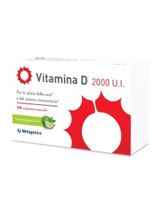 Vitamina D 2000 U.I. Integratore Sistema Immunitario E Ossa 168 Compresse Masticabili