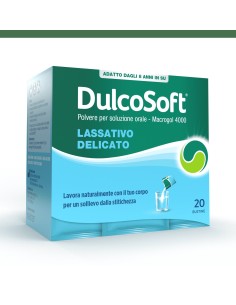 Dulcosoft Polvere per Soluzione Orale, Lassativo, Macrogol per Stitichezza 20 Bustine