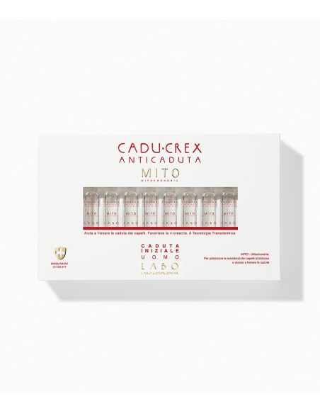 LABO Cadu-Crex Anti-Caduta MITO trattamento anticaduta capelli UOMO 20 Fiale (20 FIALE, CADUTA INIZIALE)