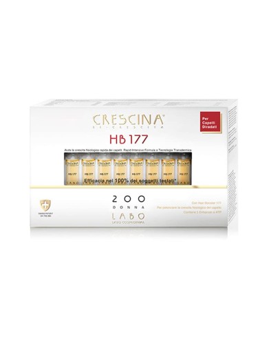Crescina Transdermic Ri-Crescita HB 177 Trattamento Hair Booster per la Ricrescita dei capelli 200 Donna 20 fiale
