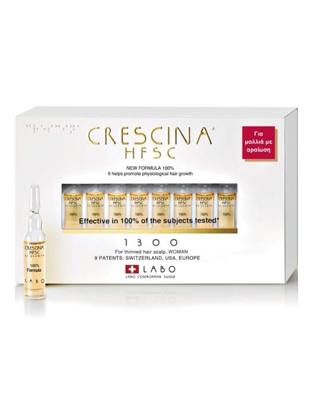 Crescina HFSC Trattamento per la ricrescita dei capelli, per il cuoio capelluto diradato, per donna, 20 fiale