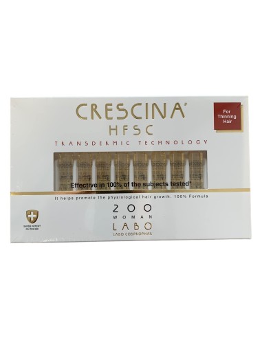 Crescina HFSC Trattamento per la ricrescita dei capelli, per il cuoio capelluto diradato, per donna, 20 fiale