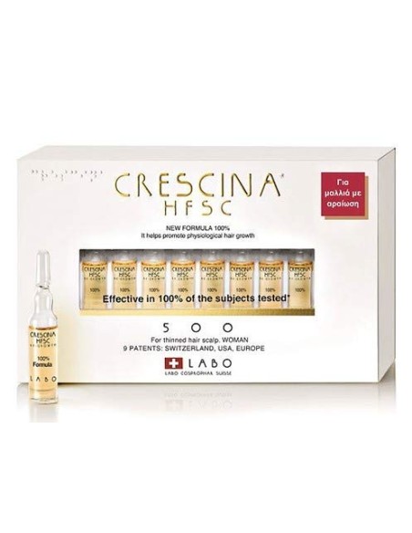 Crescina HFSC Trattamento per la ricrescita dei capelli, per il cuoio capelluto diradato, per donna, 20 fiale