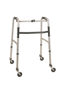 Deambulatore pieghevole M in alluminio anodizzato 2 ruote con rotazione frizionata e 2 ruote piroettanti serie Click Art. RP733M