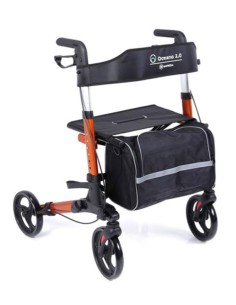 Rollator Deambulatore Girello per Anziani in Alluminio ARANCIO OCEANO 2.0 Art. RP545G -