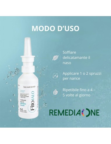 REMEDIA ONE - Spray Nasale per Raffreddore e Sinusite, con Acqua di Mare ed Estratti Naturali, anche per Bambini - 50 ml