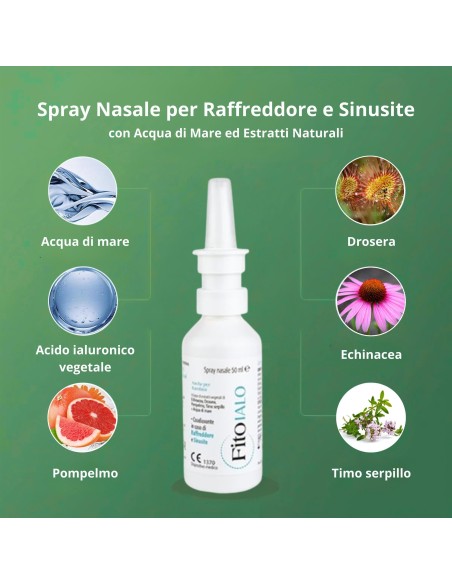 REMEDIA ONE - Spray Nasale per Raffreddore e Sinusite, con Acqua di Mare ed Estratti Naturali, anche per Bambini - 50 ml