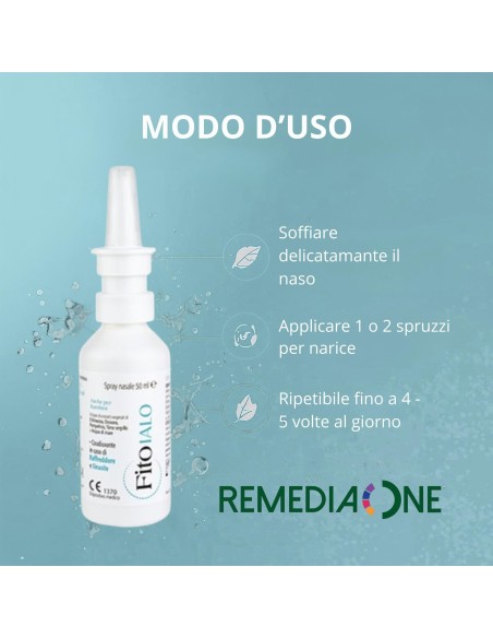 REMEDIA ONE - Spray Nasale per Raffreddore e Sinusite, con Acqua di Mare ed Estratti Naturali, anche per Bambini - 50 ml