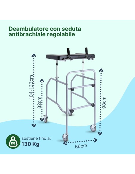 REMEDIA ONE - Deambulatore per Anziani 4 Ruote con Tavolino e Maniglie Regolabili - Girello per Anziani e Disabili da Interno o 