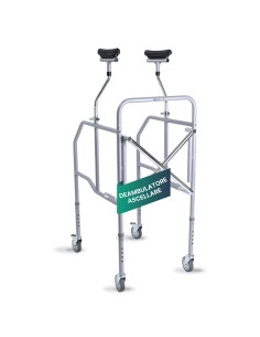 REMEDIA ONE - Deambulatore per Anziani 4 Ruote con Sottoascellari e Gambe Regolabili - Girello per Anziani e Disabili da Interno