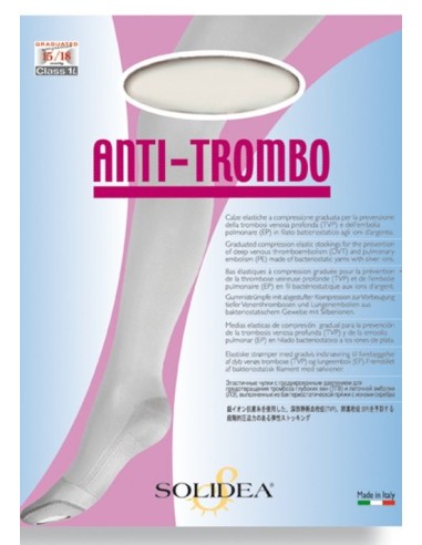 Calza compressiva antitrombo bianca taglia M